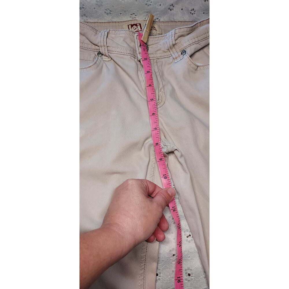 VTG Y2K l.e.i. Sophia Hipster Flare Low Rise Khaki Jeans Size 5 - Picture 11 of 15